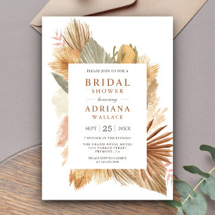 Invitación Boho Hierba de Pampas Hojas de Palma Secas Despedi