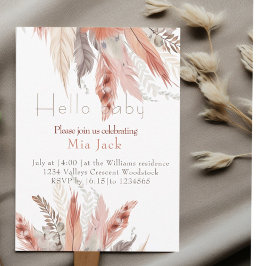 Invitación Boho hierba floral Bebé ducha