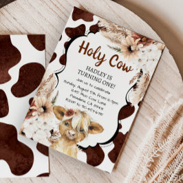 Invitación Boho Highland Cow Soy un Chica