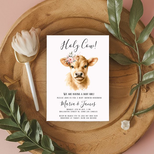 Invitación Boho Highland Holy Cow Parejas Baby Shower (Subido por el creador)