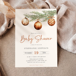 Invitación Boho Holiday Baby Shower Winter