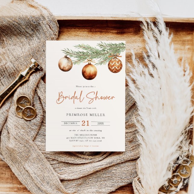 Invitación Boho Holiday Bridal Shower Winter (Subido por el creador)