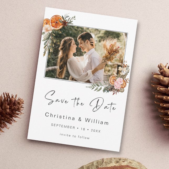 Invitación Boho Holiday Wedding Save the Date (Subido por el creador)