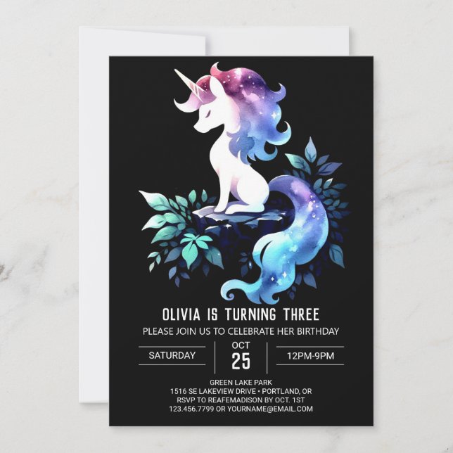 Invitación Boho Horse Birthday (Anverso)
