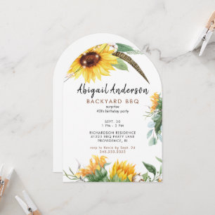 Invitación Boho Ilumina el patio trasero BBQ Partido del Cump