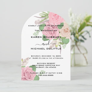 Invitación Boho Invite a la Boda Floral, Personalizado Editab