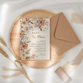 Invitación Boho Ivory Wildflower Floral Baby Shower