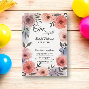 Invitación Boho Jardín Botánico Acuarela Floral Cumpleaños