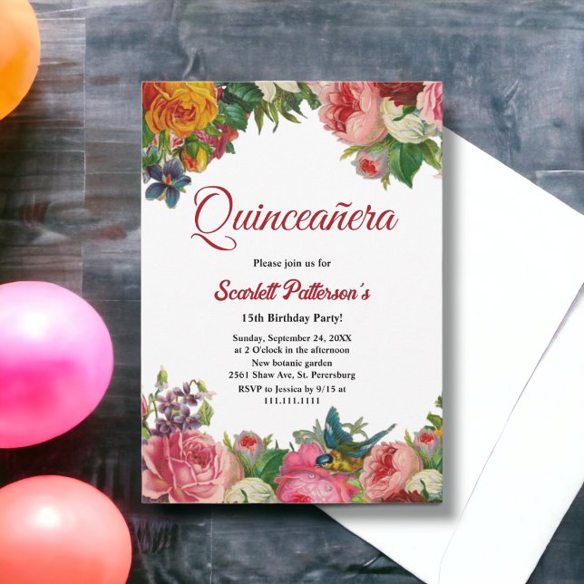 Invitación Boho Jardín Botánico Verano Floral Quinceanera (Subido por el creador)
