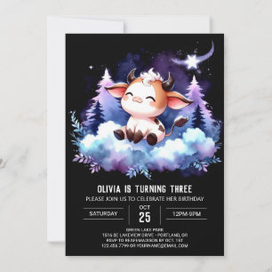 Invitación Boho Kids Cow Cumpleaños