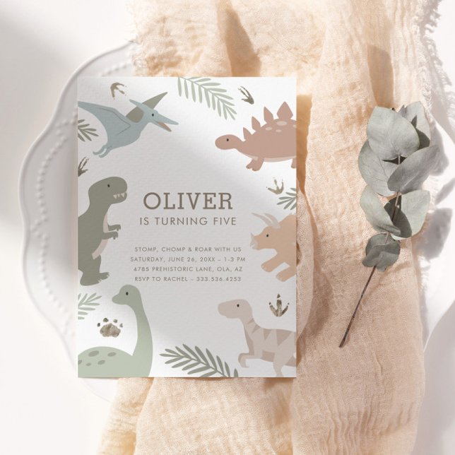 Invitación Boho Kids Dinosaur Theme Party Birthday Party (Subido por el creador)