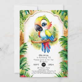 Invitación Boho Kids Parrot Cumpleaños