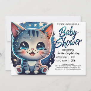 Invitación Boho Kitten Digital Baby Shower