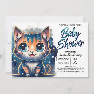 Invitación Boho Kitten Editable Baby Shower