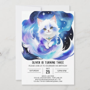 Invitación Boho Kitten Magic Birday