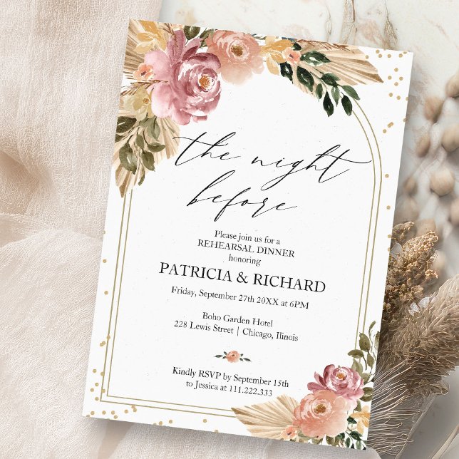 Invitación Boho La Noche Antes de la Cena de Ensayo (Subido por el creador)