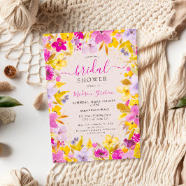 Invitación Boho lavanda púrpura moderna ducha de novia floral