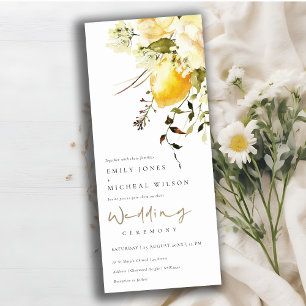 Invitación Boho Lemon Yellow Watercolor Floral Boda