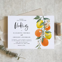 Invitación Boho Lemons Botánico y Naranjas Boda Garland