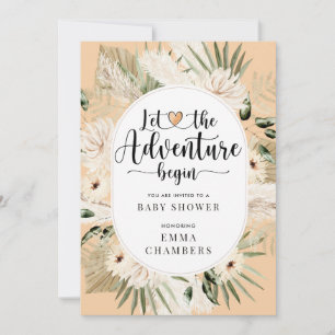 Invitación Boho Let the Adventure Begin Cream Baby Shower