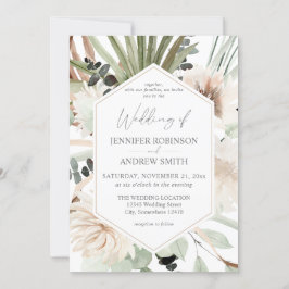 Invitación Boho LG Textos Eucalyptus Palm Leaf Boda Floral 2