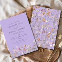 Boho Lilac Purple Boho Wildflower Garden Wedding