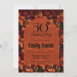 Invitación Boho Lilies Luxury Milestone Birthday