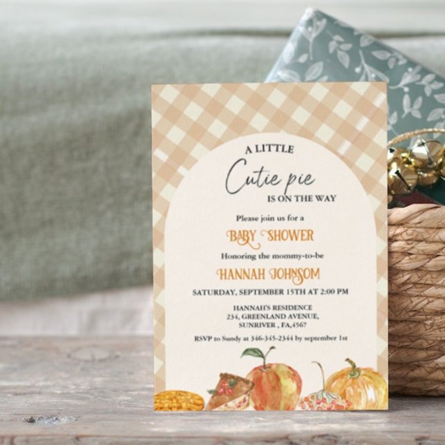 Invitación Boho Little Cutie Pie Acción de Gracias Baby Showe (Subido por el creador)