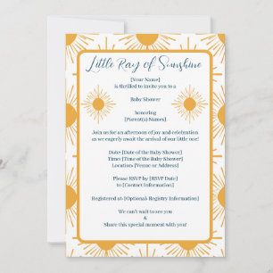 Invitación Boho Little Ray de Sunshine Neutral Baby Shower