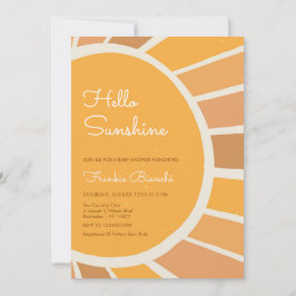 Invitación Boho Little ray of Sunshine Baby Shower