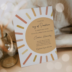 Invitación Boho Little Ray Of Sunshine Baby Shower