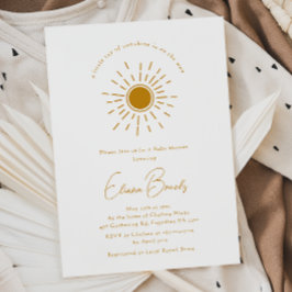 Invitación Boho Little Ray Of Sunshine Baby Shower