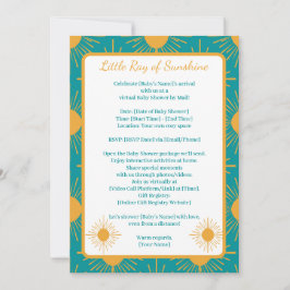 Invitación Boho Little Ray Sun Turquoise Shower By Distance