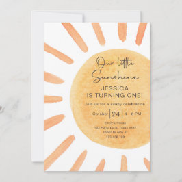 Invitación Boho LIttle Sunshine 1º cumpleaños verano