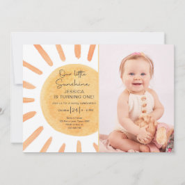 Invitación Boho Little Sunshine 1er cumpleaños Invitar al sol
