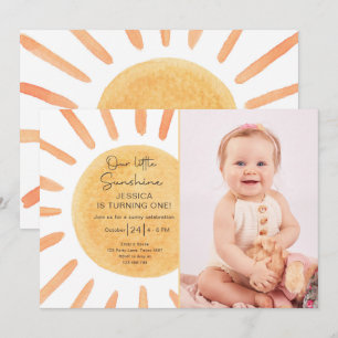 Invitación Boho Little Sunshine 1er cumpleaños Invitar al sol