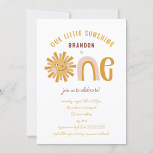Invitación Boho Little Sunshine First Birday