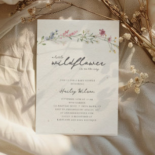 Invitación Boho Little Wildflower Baby Shower