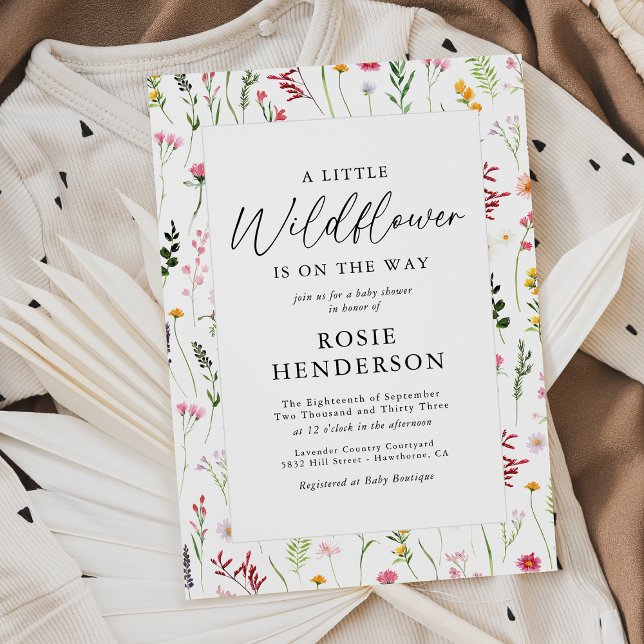 Invitación Boho Little Wildflower Baby Shower (Subido por el creador)