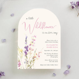 Invitación Boho Little Wildflower Watercolor Arch Baby Shower
