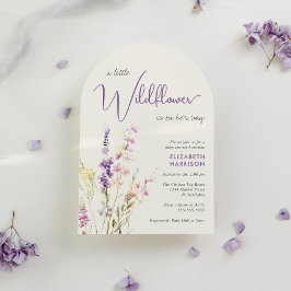 Invitación Boho Little Wildflower Watercolor Arch Baby Shower