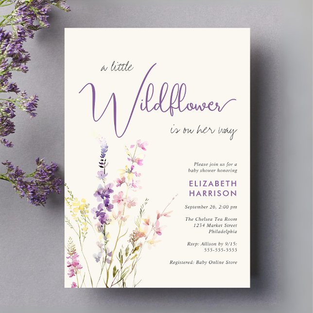 Invitación Boho Little Wildflower Watercolor Baby Shower (Subido por el creador)