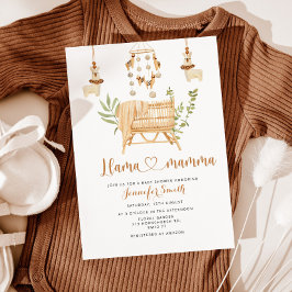 Invitación Boho Llama mamma vivero de la ducha de bebé móvil