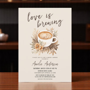 Invitación Boho Love está preparando café ducha de novia