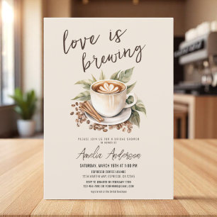 Invitación Boho Love está preparando café ducha de novia