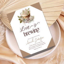 Invitación Boho Love está preparando café Floral Bridal Showe