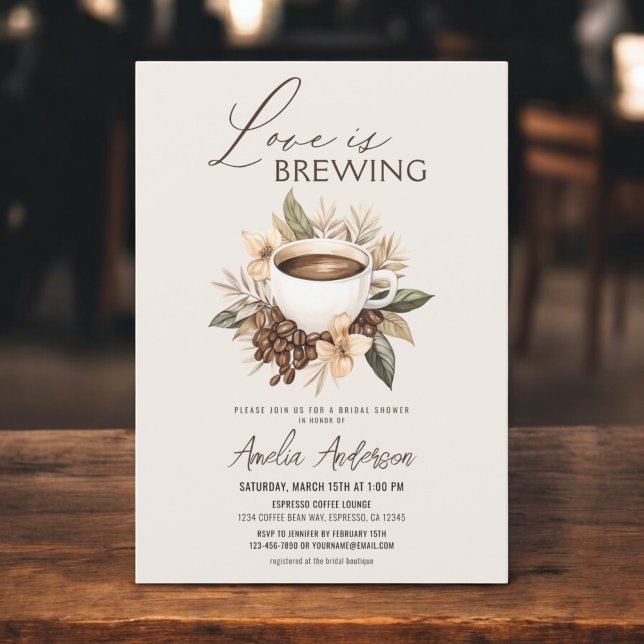 Invitación Boho Love está preparando café Latte Bridal Shower (Subido por el creador)