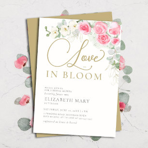 Invitación Boho Love in Bloom Rosas Orquídea Moda ducha de no