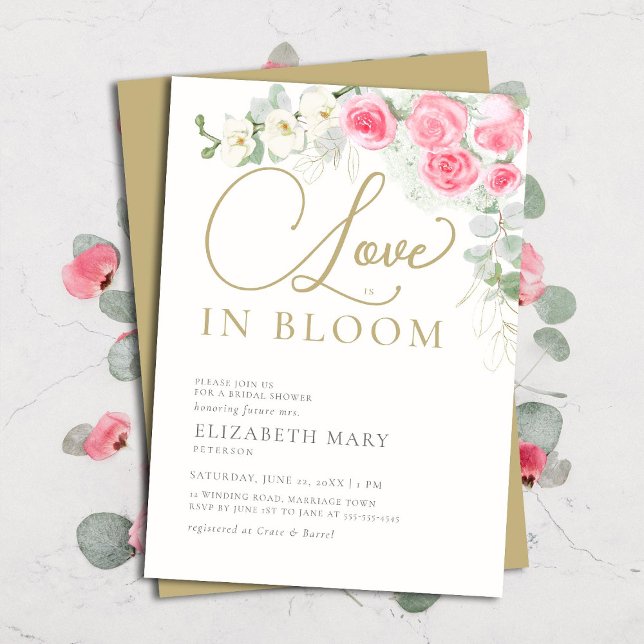 Invitación Boho Love in Bloom Rosas Orquídea Moda ducha de no (Subido por el creador)