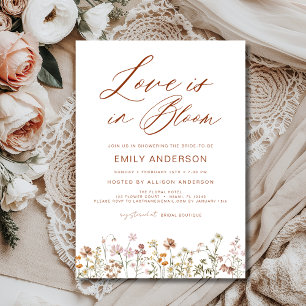 Invitación Boho Love in Bloom Wildflower Bridal Shower